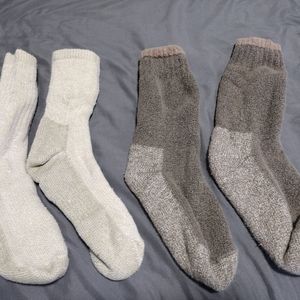 Two pairs of warm socks, never used, just washed
